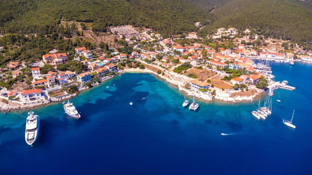 Fiskardo Beach in Kefalonia